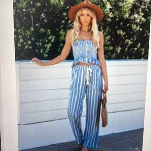 Vici Cotton striped pocketed pants